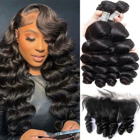 Burmese Loose Wave Bundles + Frontal