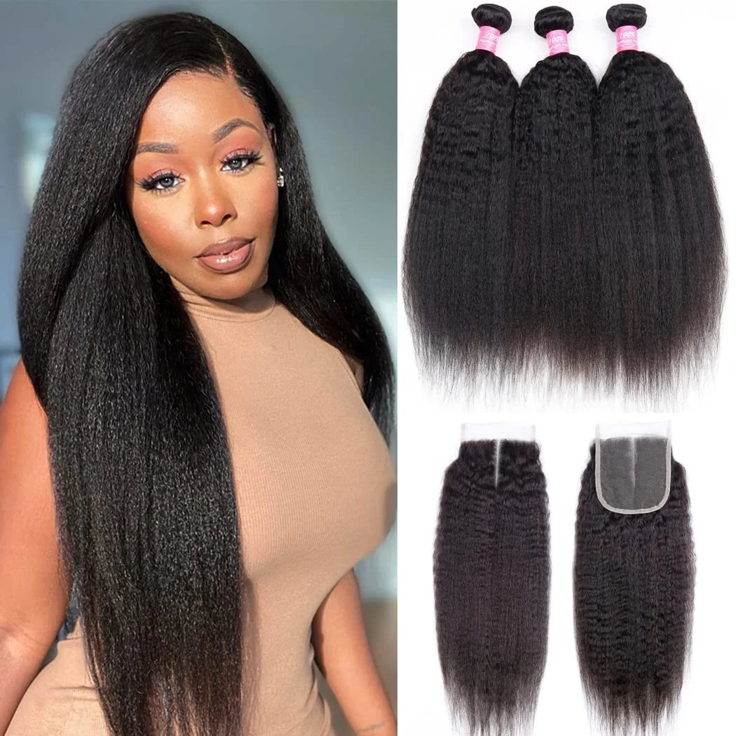 Burmese Kinky Straight Bundles (3) + Closure