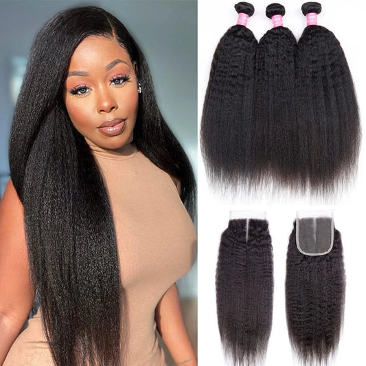 Burmese Kinky Straight Bundles (3) + Closure
